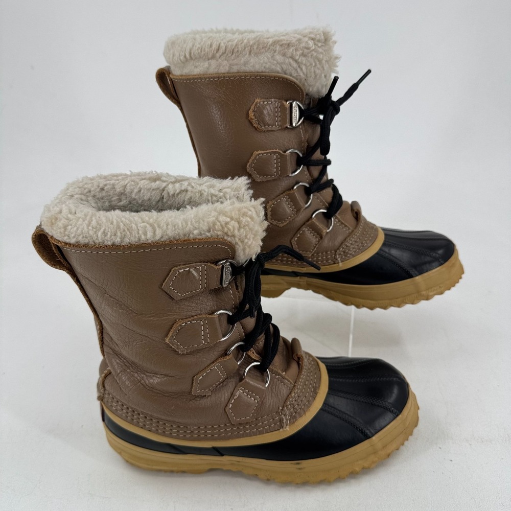 Vintage Sorel Manitou Snow Winter Boots WOMENS Brown Removable Liners Lace Up 6
